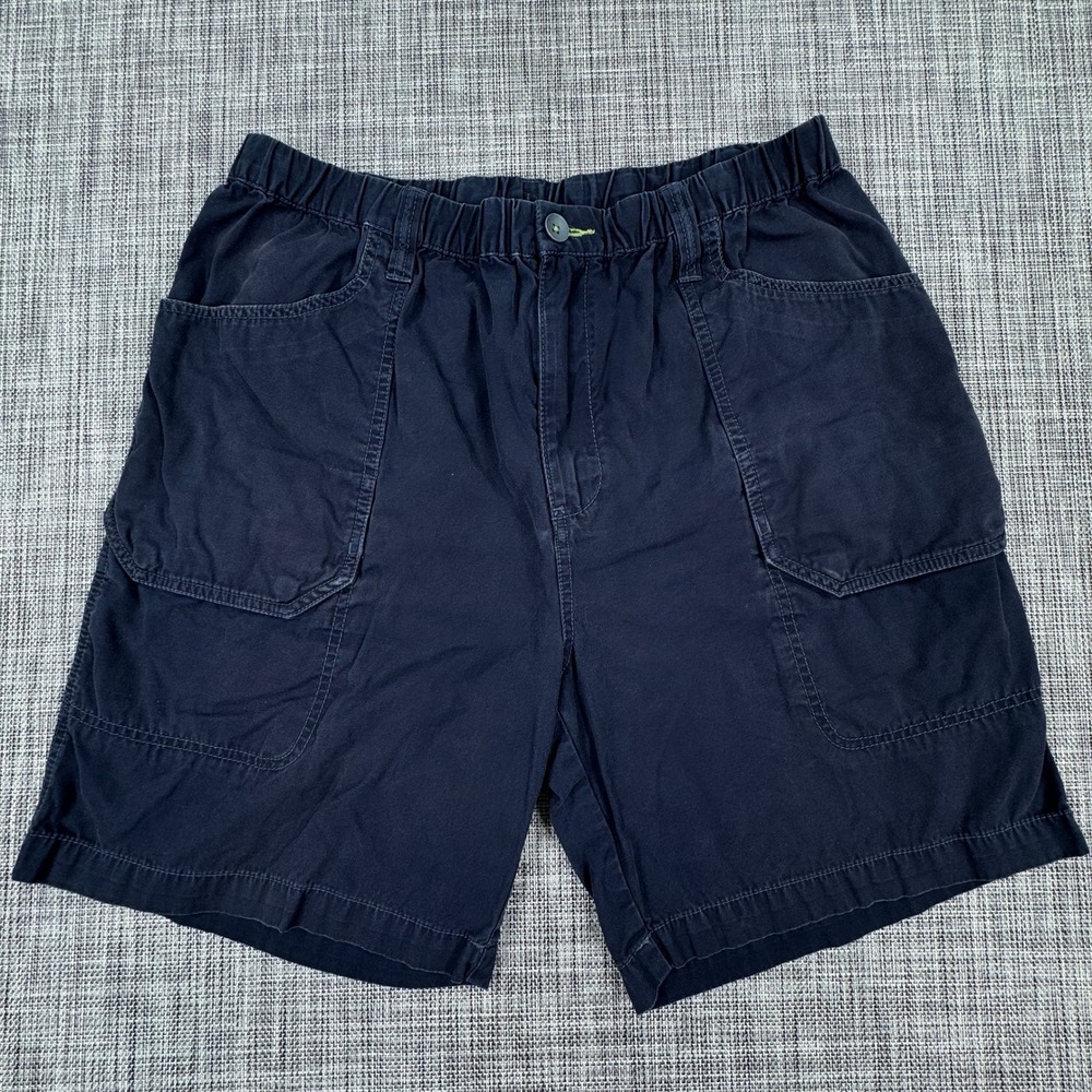Tommy Bahama Relax Men's Cargo Shorts Navy Blue Cotton Elastic Waist Size Medium
